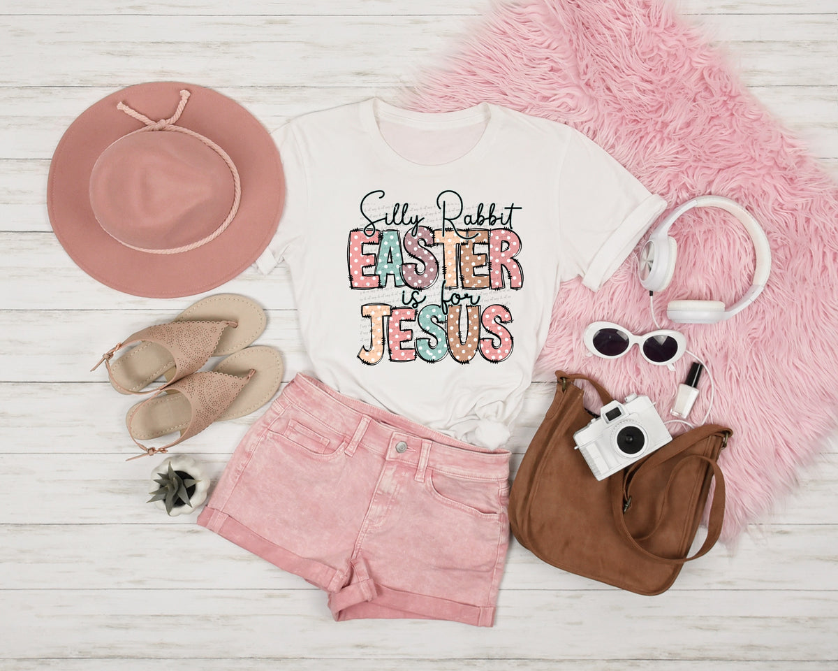 Silly rabbit easter is for jesus polka dot 22420 DTF transfer