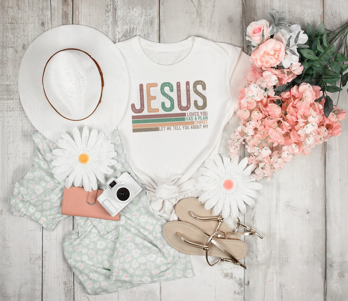 Jesus loves you has a plan muted colors  22363 DTF transfer