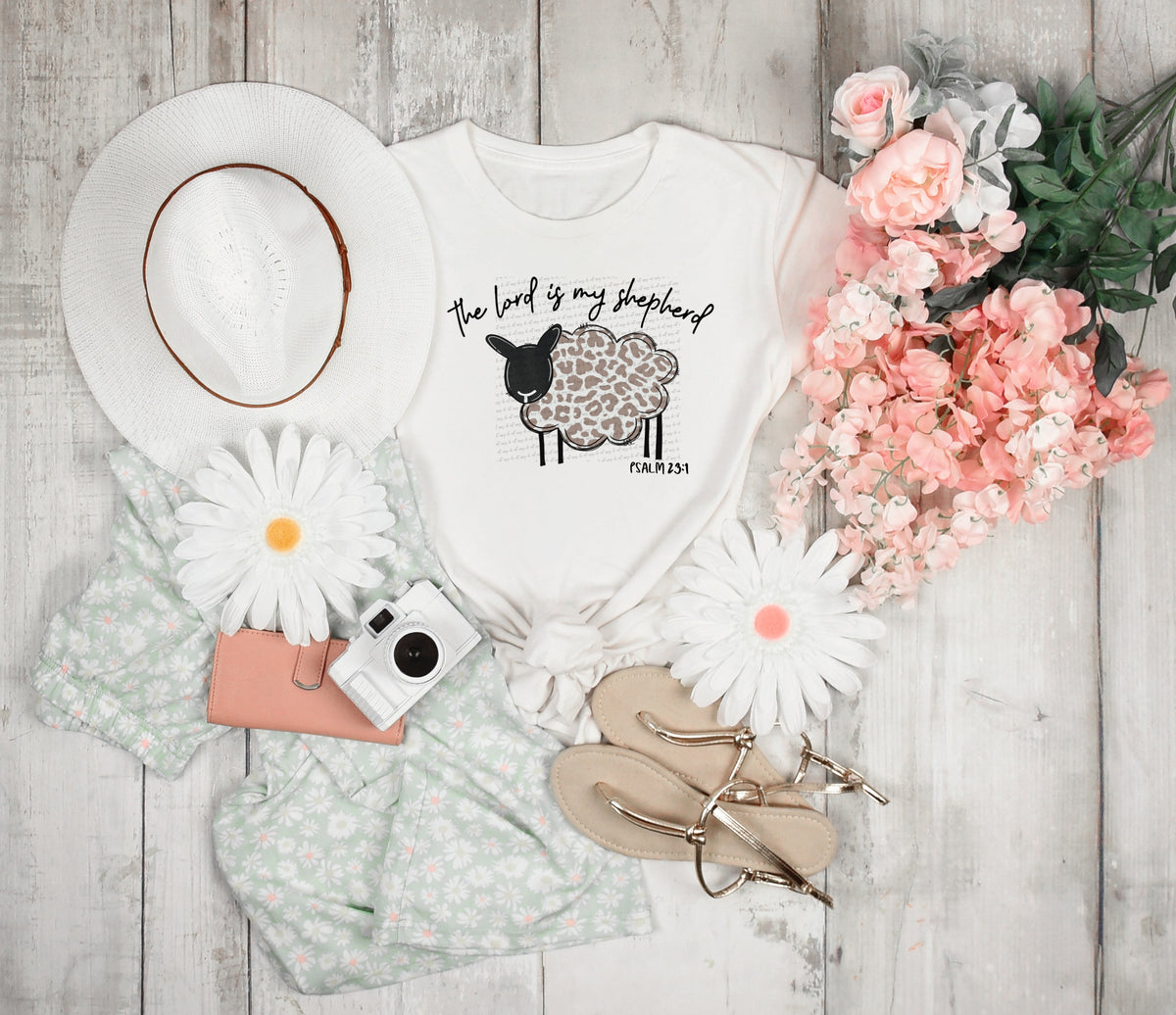 The lord is my shepard leopard sheep 22368 DTF transfer