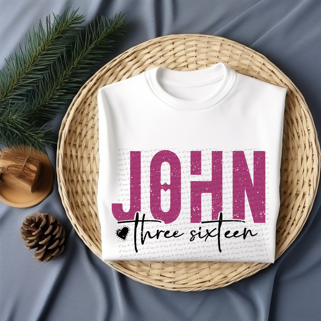 John three sixteen BLACK 22426 DTF transfer