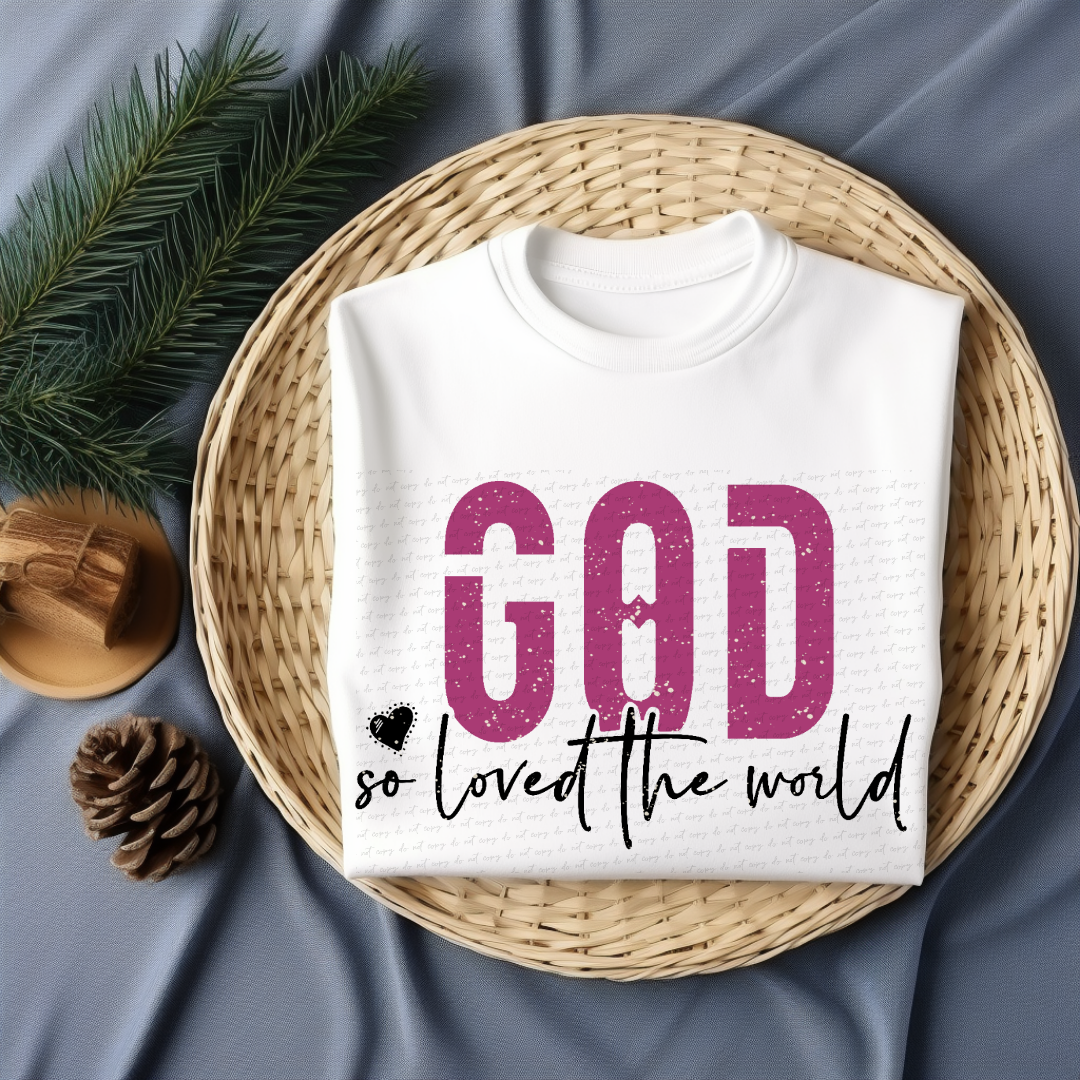 God loved the world BLACK 22427 DTF transfer