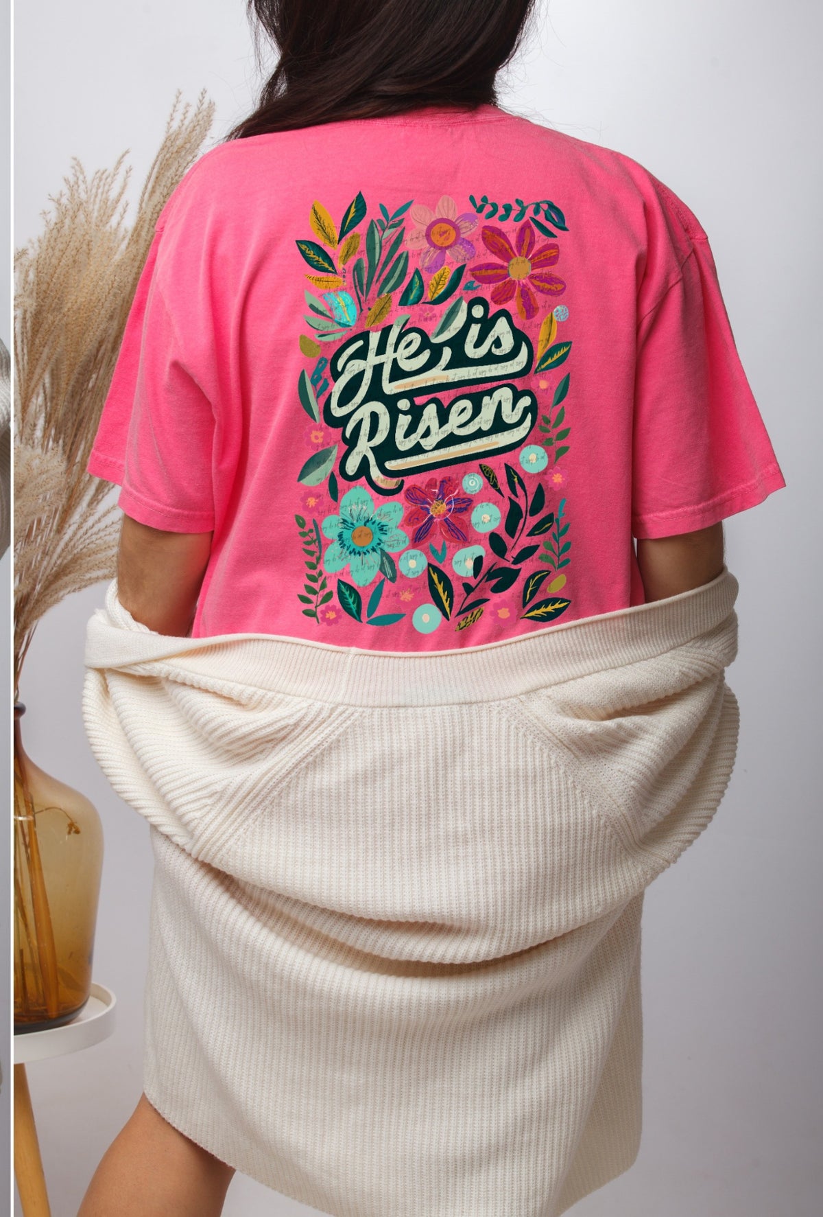 He is risen floral 22411 DTF transfer