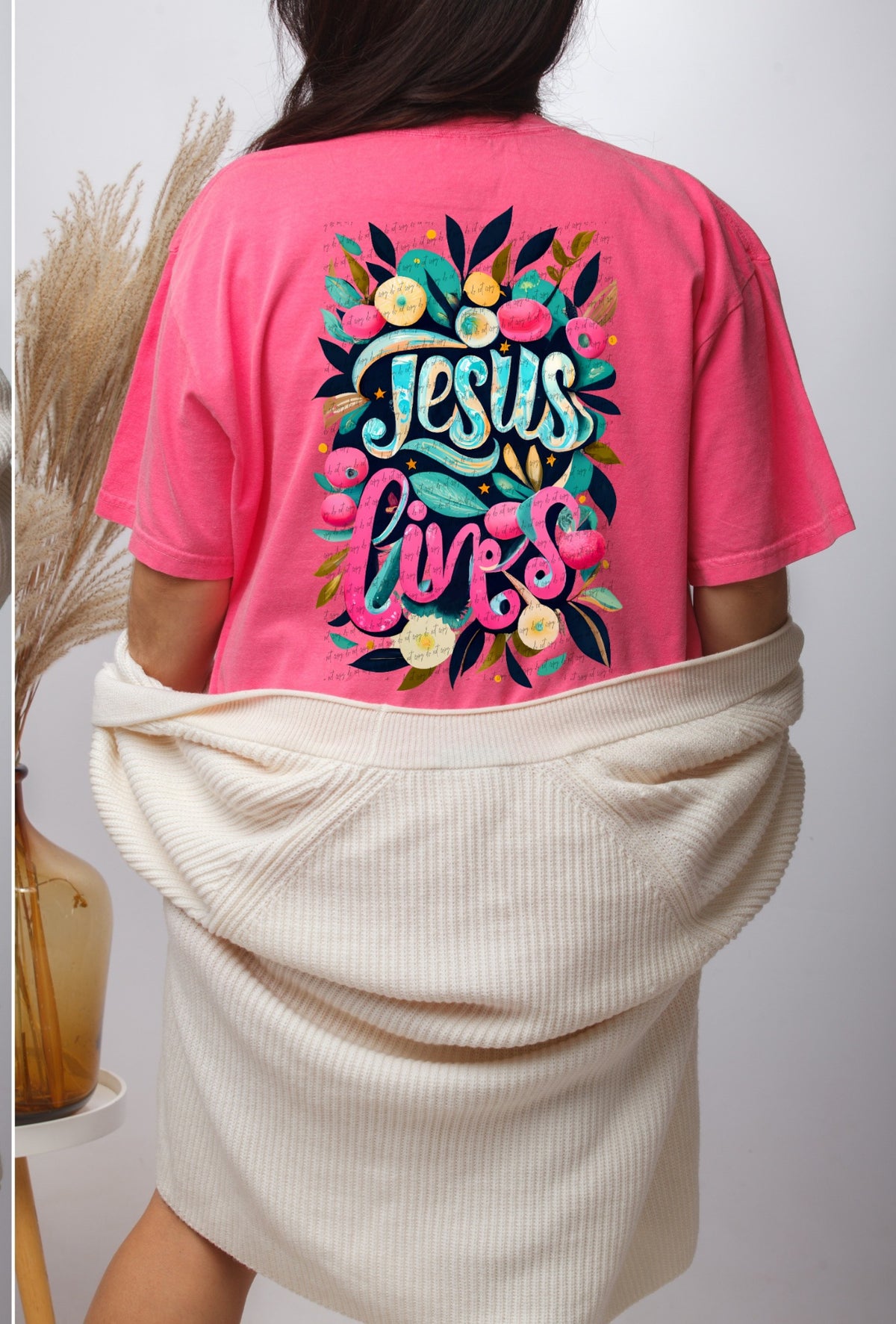 Jesus lives floral 22412 DTF transfer
