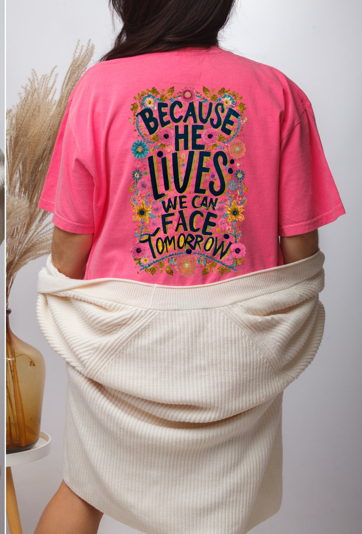 Because he lives we can face tomorrow 22414 DTF transfer