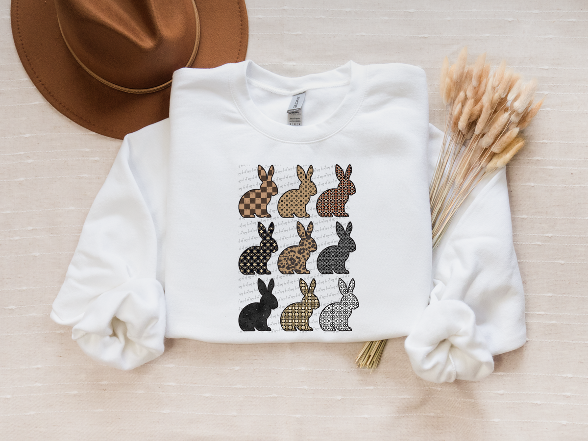 Bunny collage browns 22438 DTF transfer