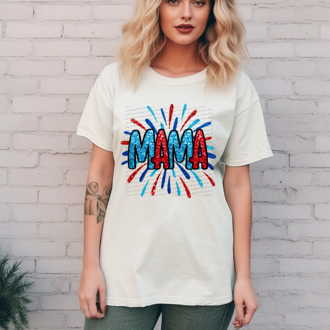 Mama red white and blue 22396 DTF transfer