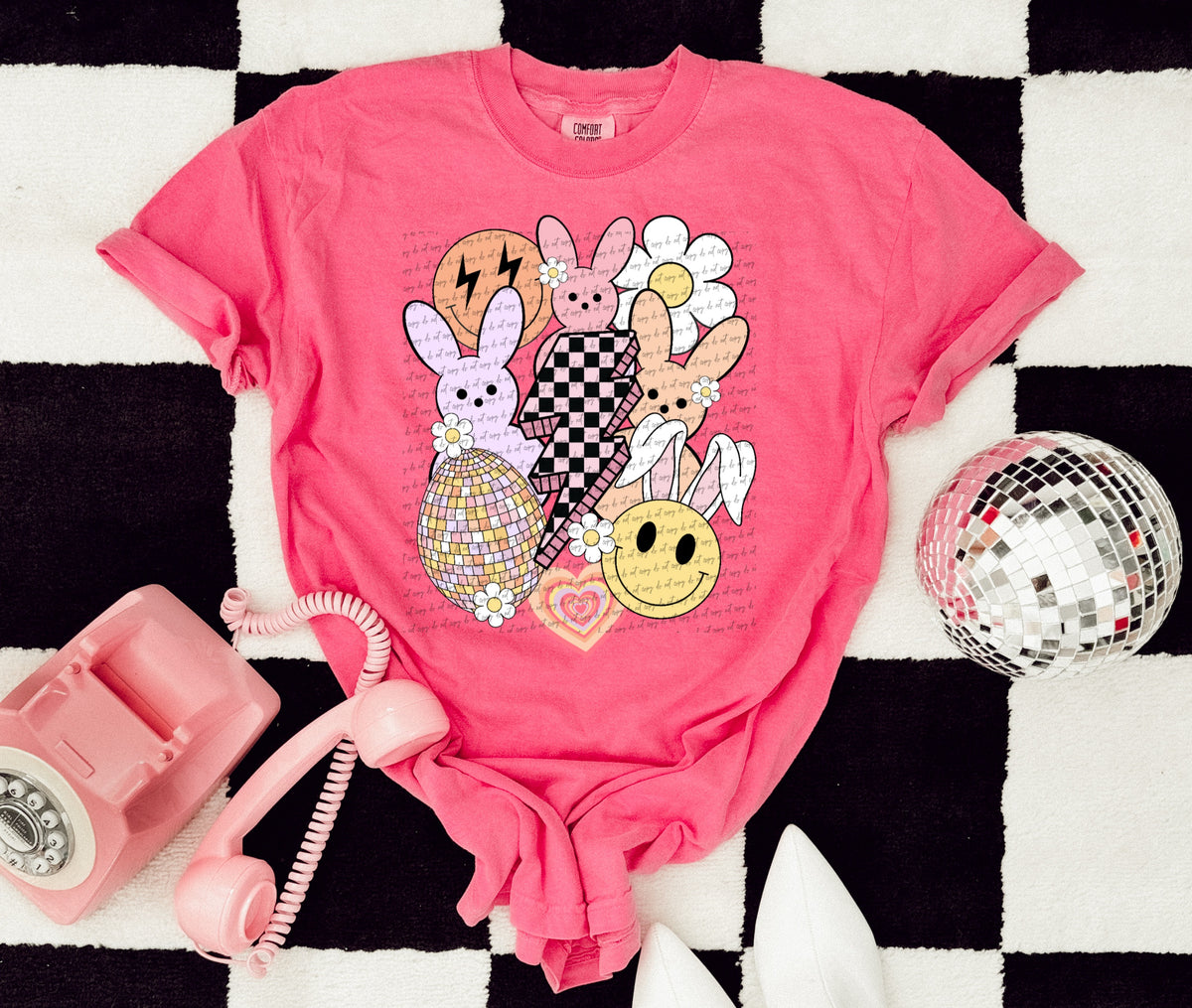 Bunny retro smiley 22401 DTF transfer