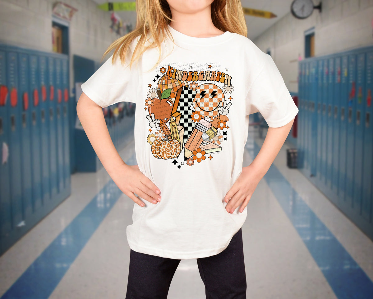 Kindergardten orange retro 22527 DTF transfer