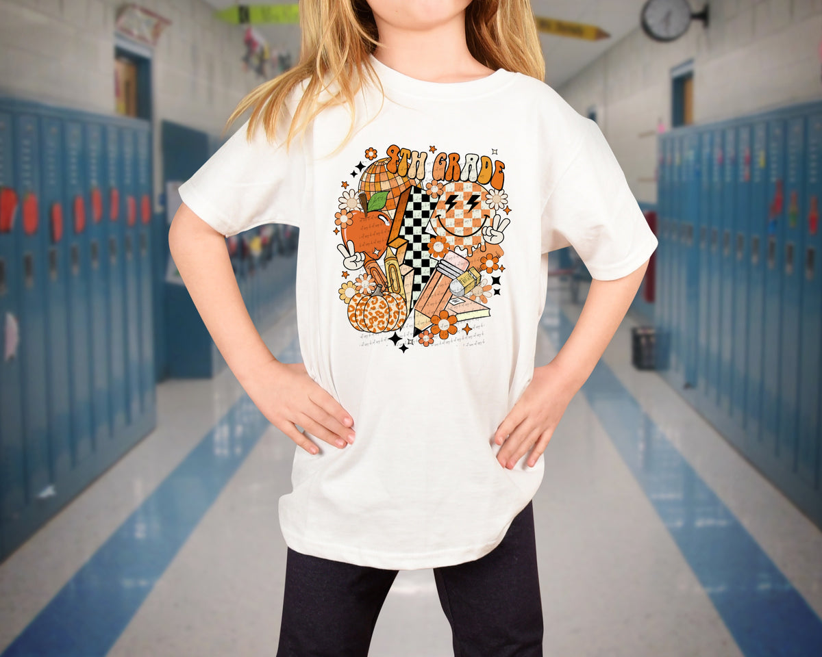 4th grade orange retro 22528 DTF transfer