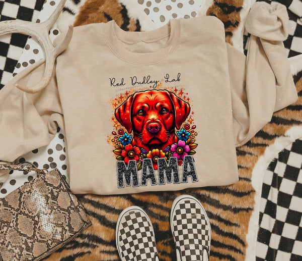 Red dudley lab mama SEQUIN 22488 DTF transfer
