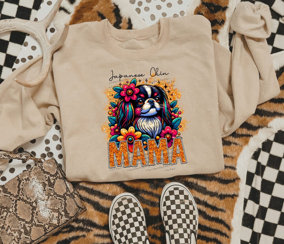 Japanese chin mama SEQUIN 22487 DTF transfer