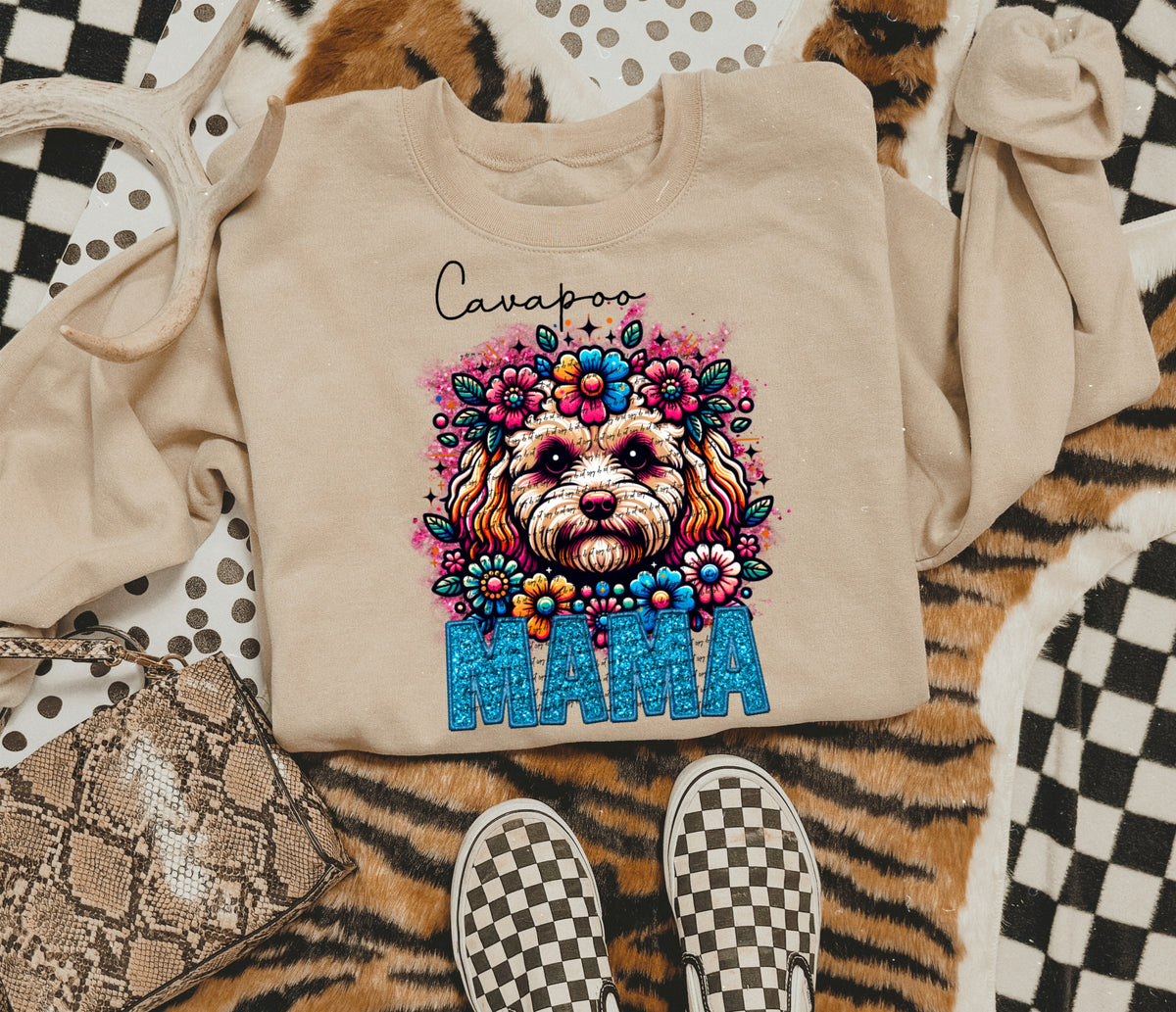 Cavapoo mama SEQUIN 22485 DTF transfer