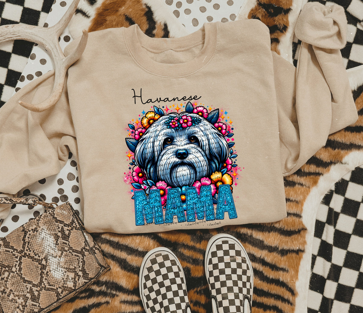 Havanese mama SEQUIN 22482 DTF transfer