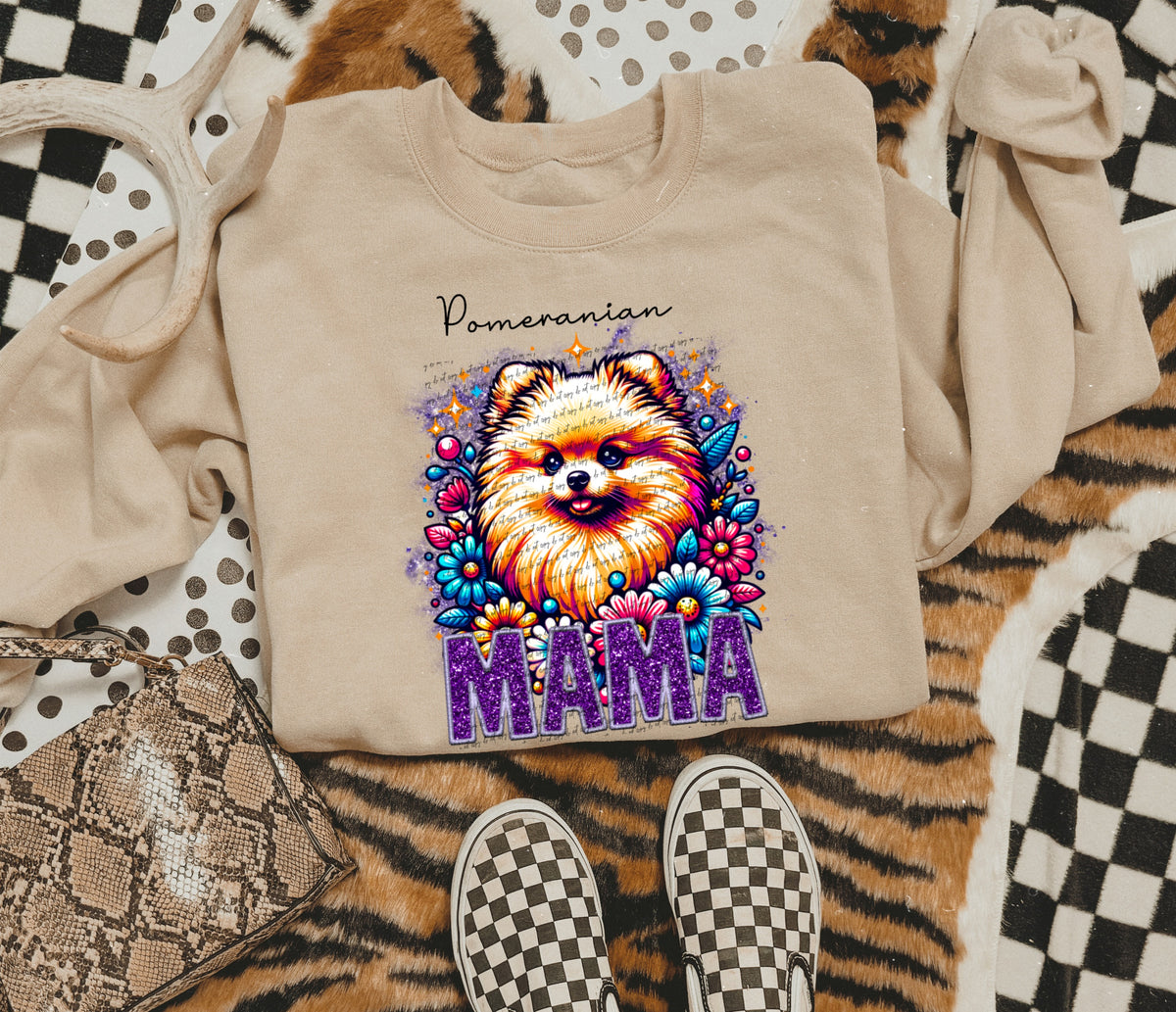 Pomeranian mama SEQUIN 22478 DTF transfer