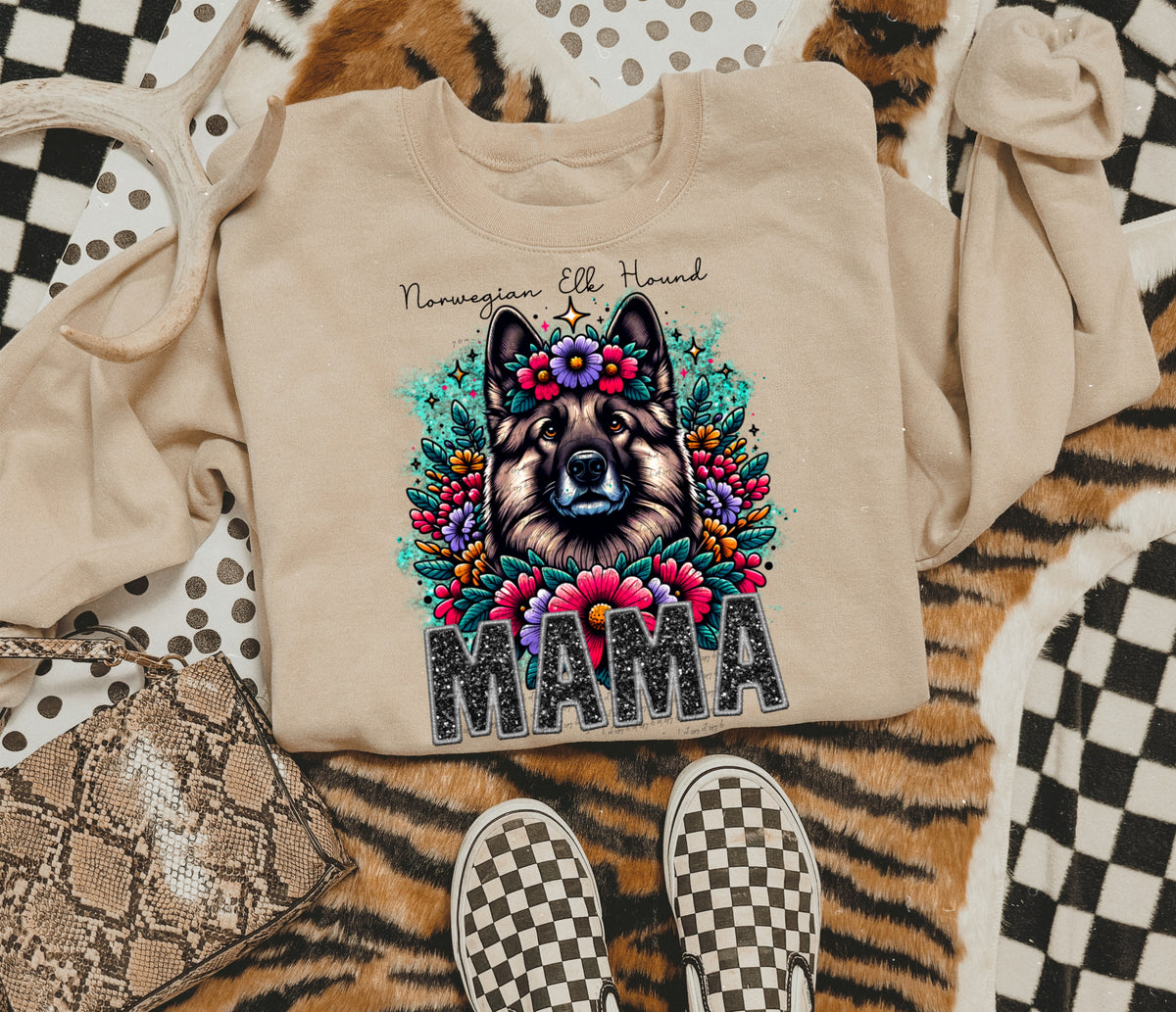 Norwegian elk hound mama SEQUIN 22469 DTF transfer