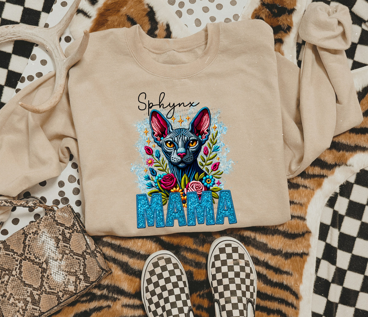 Sphynx mama SEQUIN 22468 DTF transfer