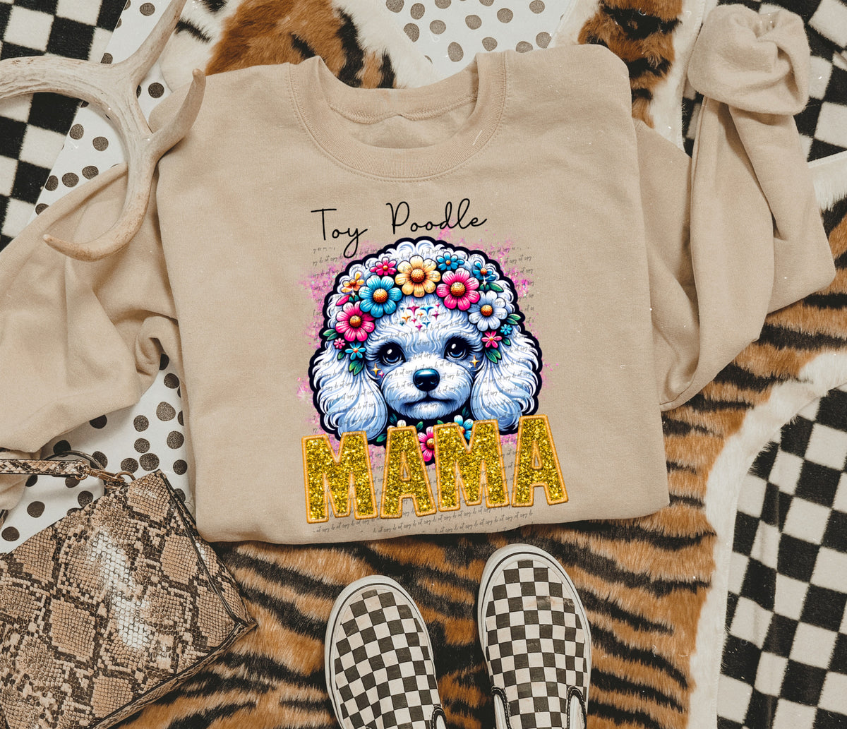 Toy poodle mama SEQUIN 22463 DTF transfer