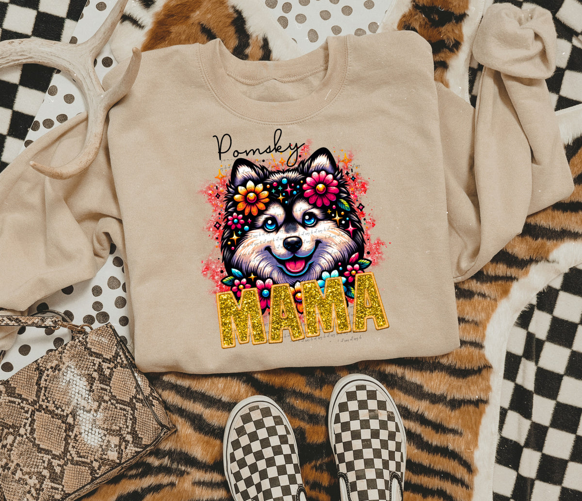 Pomsky mama SEQUIN 22461 DTF transfer