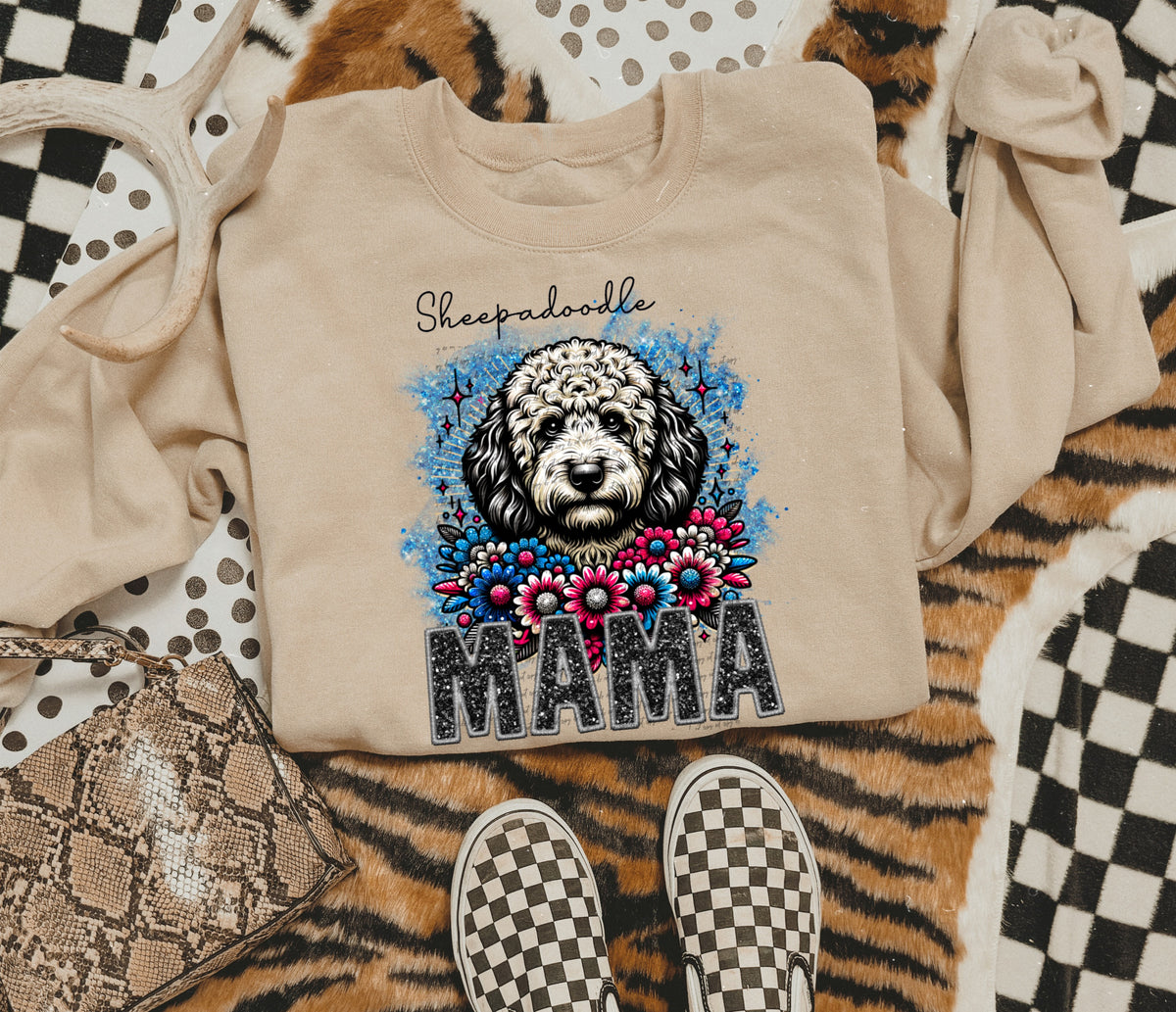 Sheepadoodle mama SEQUIN 22460 DTF transfer