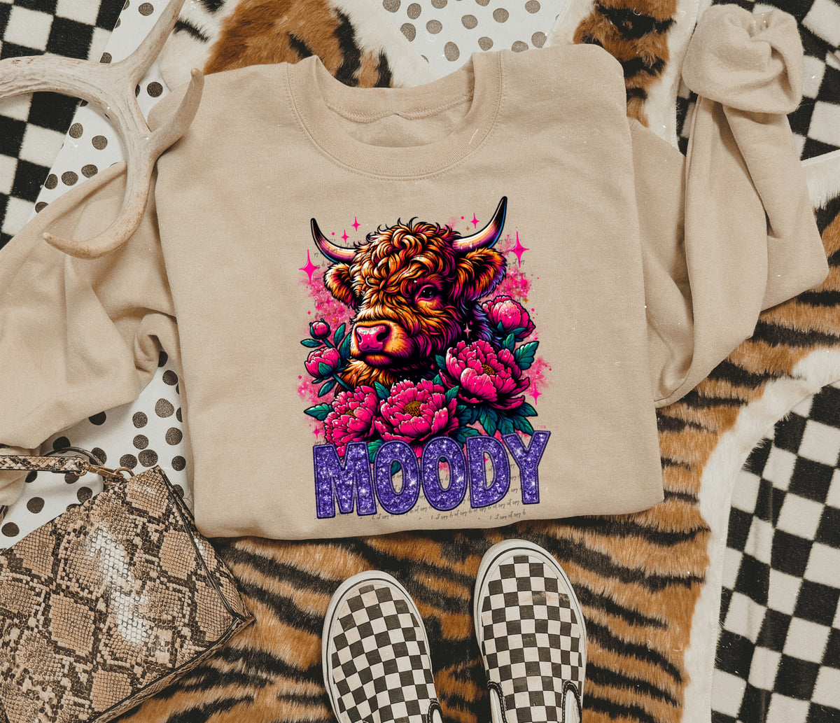 Moody sequin cow 22453 DTF transfer
