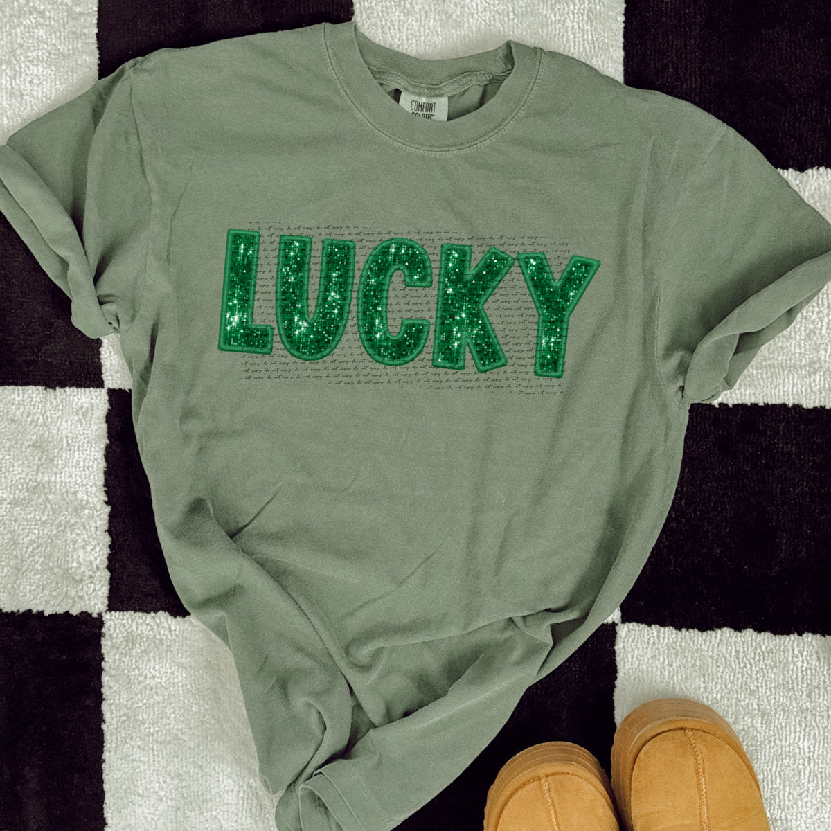 Lucky sequin faux 22452  DTF transfer