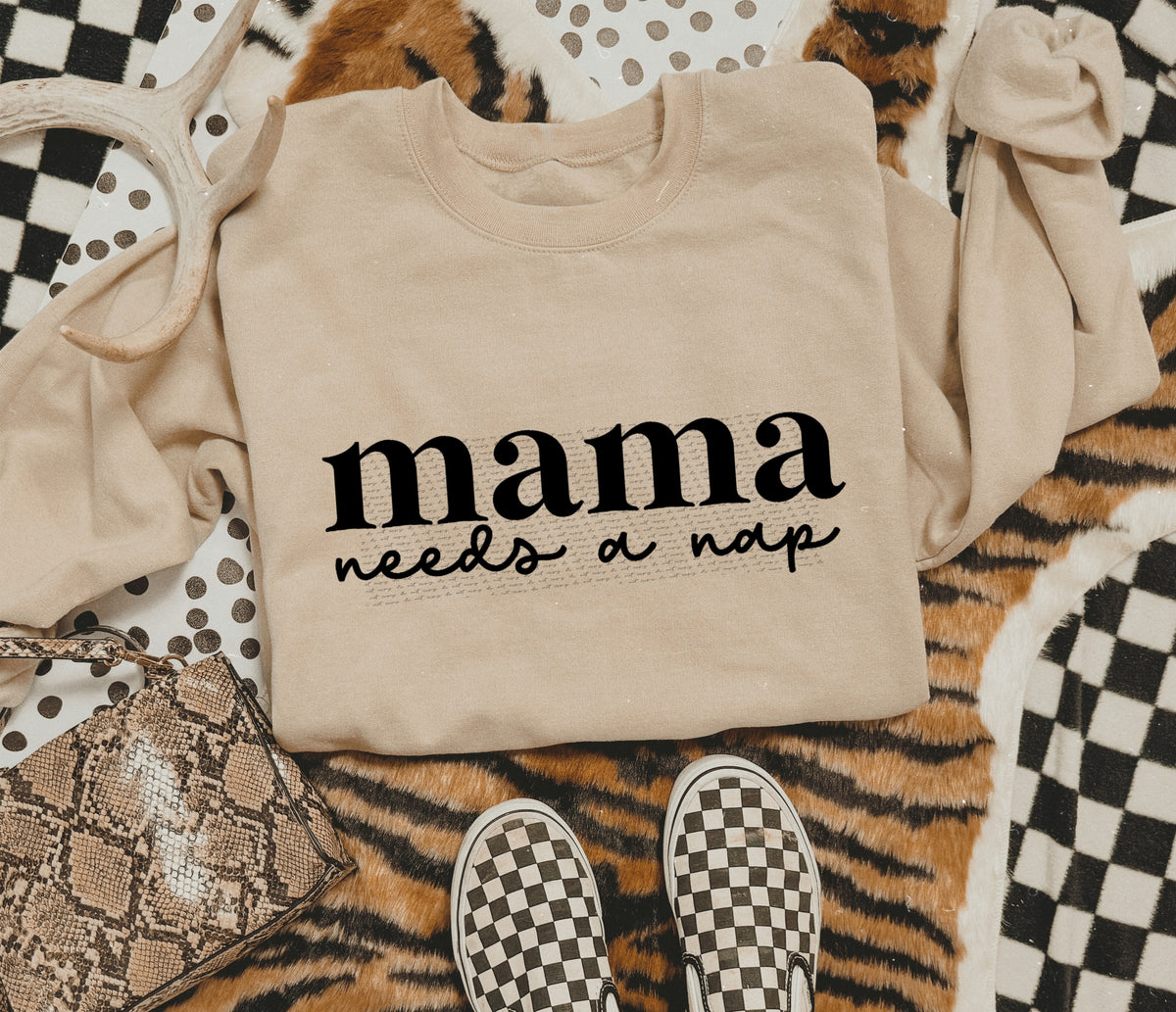 Mama needs a nap BLACK 22573 DTF transfer