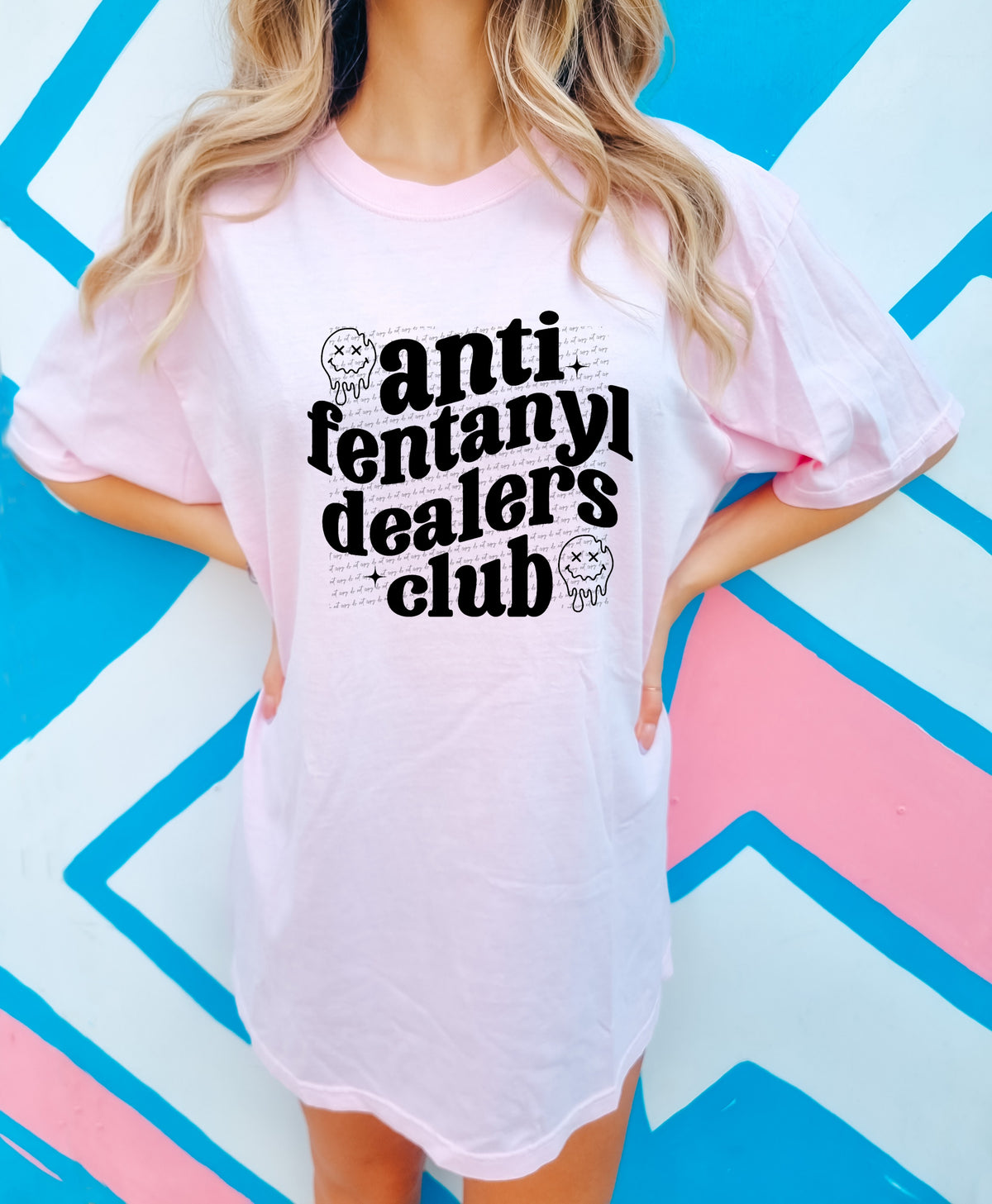 Anti fentanyl dealers club happy face 22564 DTF transfer