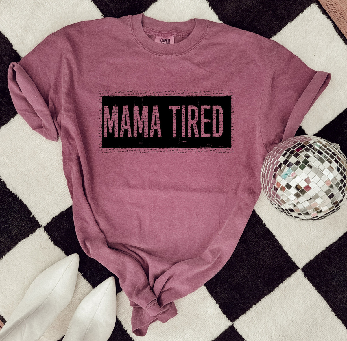 Mama tired BLACK 22593 DTF transfer