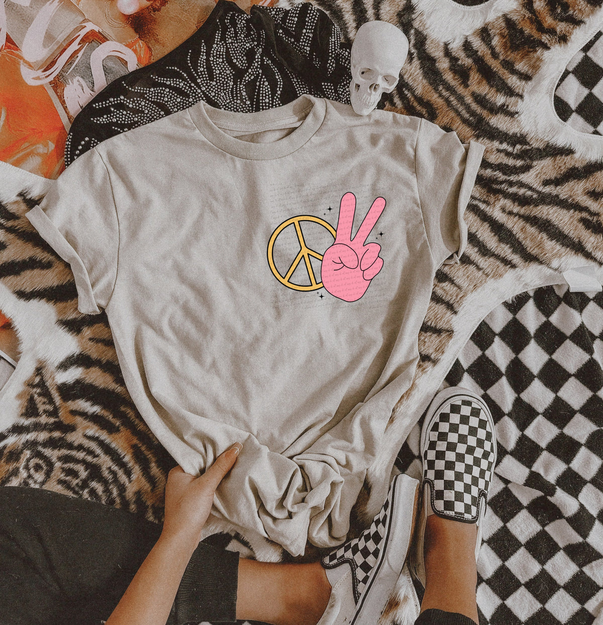 Peace pocket, Stay trippy little hippie CHOOSE SIZE 22586 DTF transfer