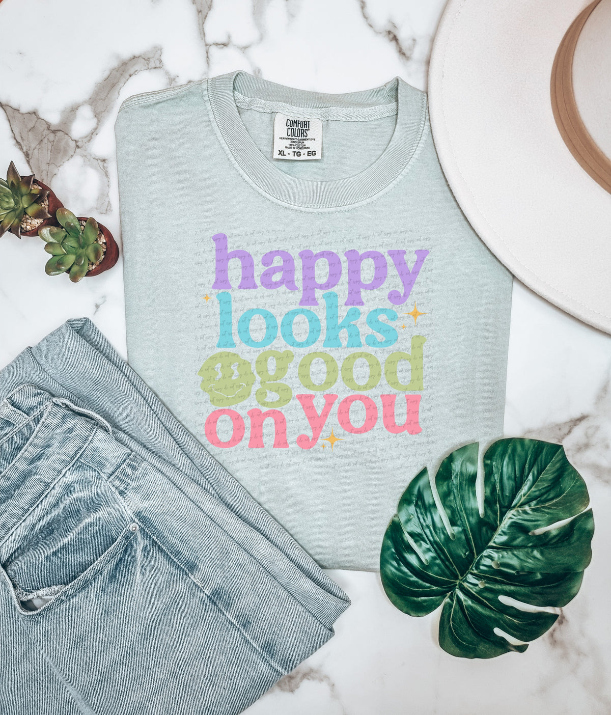 Happy looks good on you colorful 22583 DTF transfer