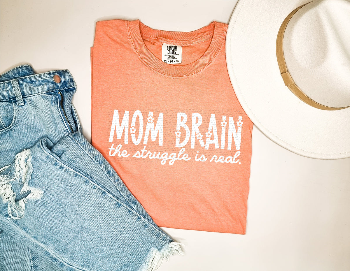 Mom brain the struggle is real WHITE 22580 DTF transfer