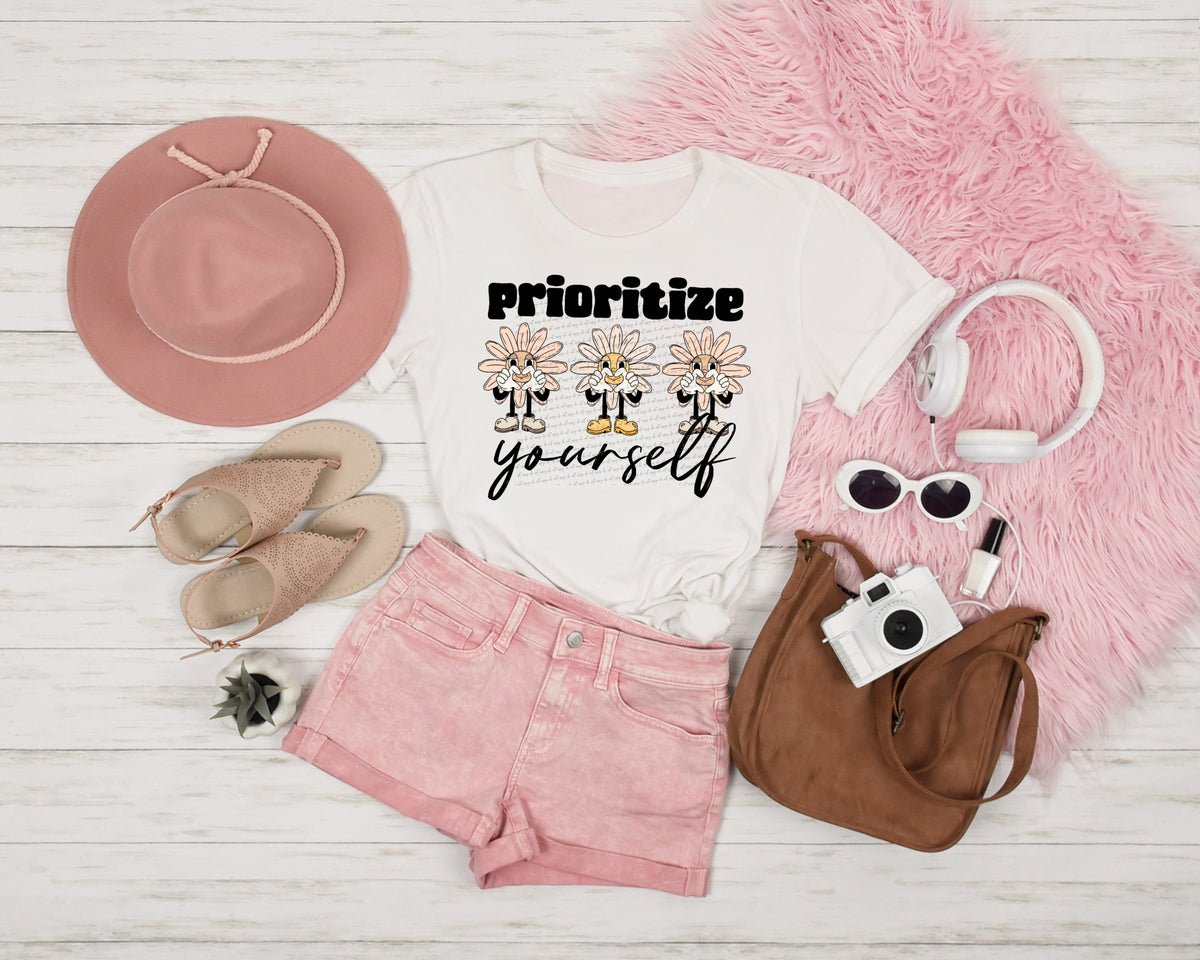 Prioritize yourself flowers 22648 DTF transfer