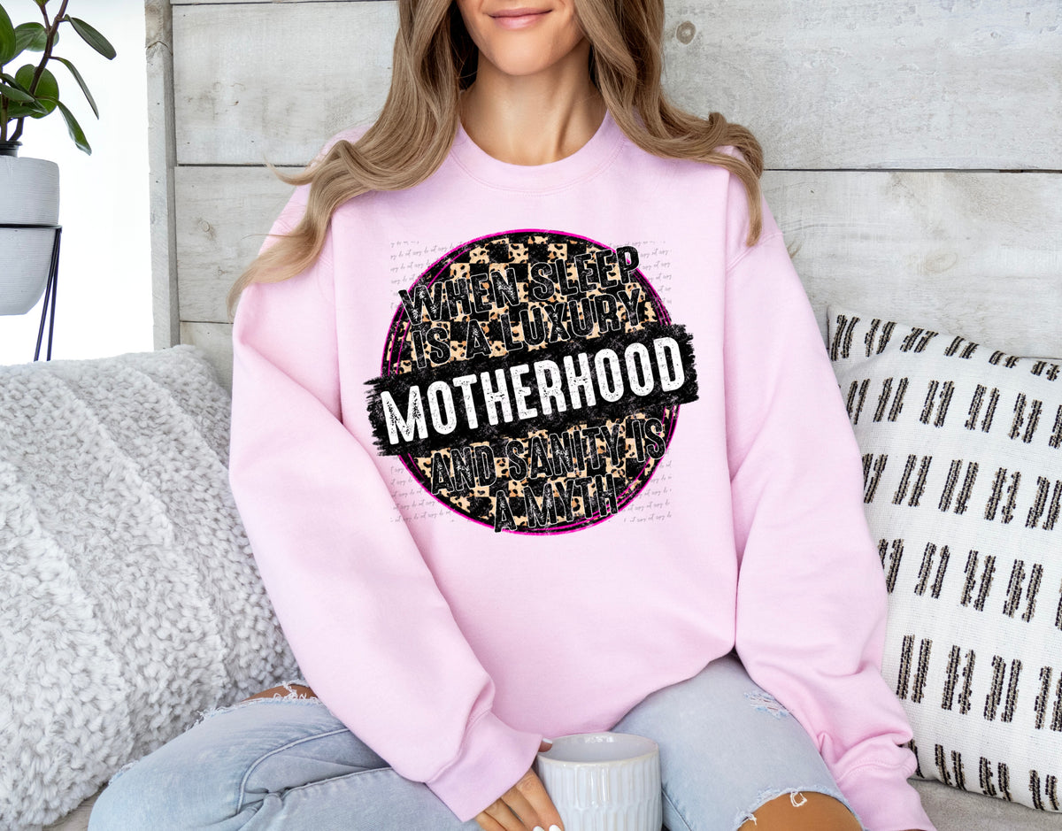 Motherhood checkered circle pink outline 22676 DTF transfer