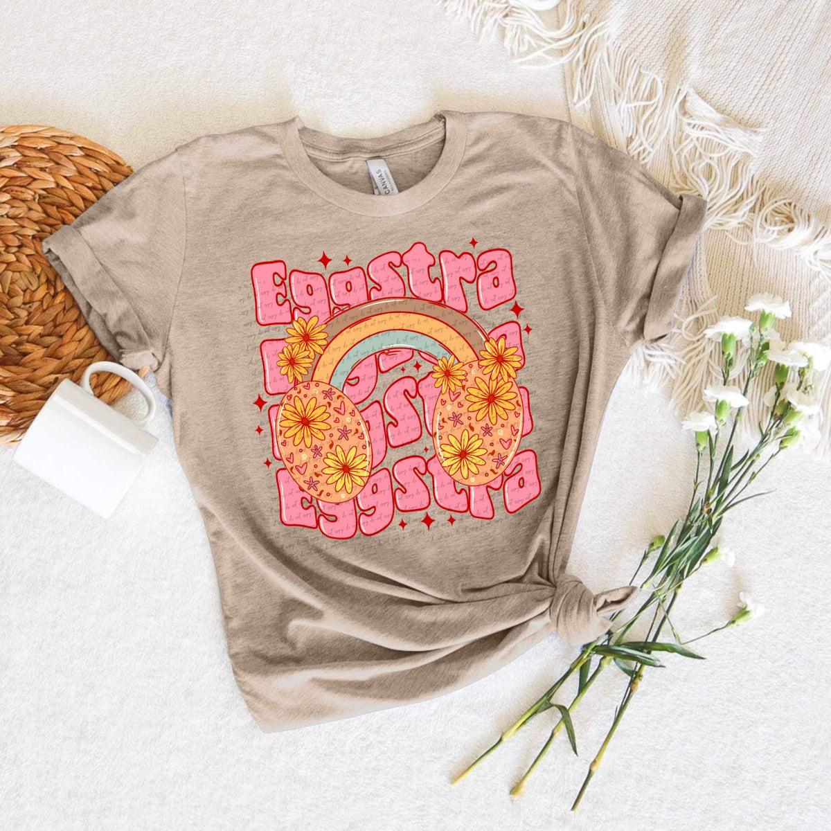 Eggstra with rainbow pink 22686 DTF transfer