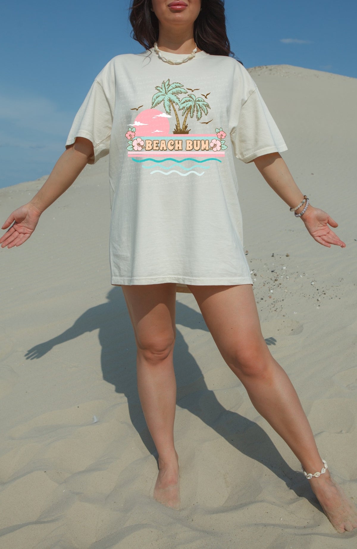 Beach bum with palm trees  22700 DTF transfer