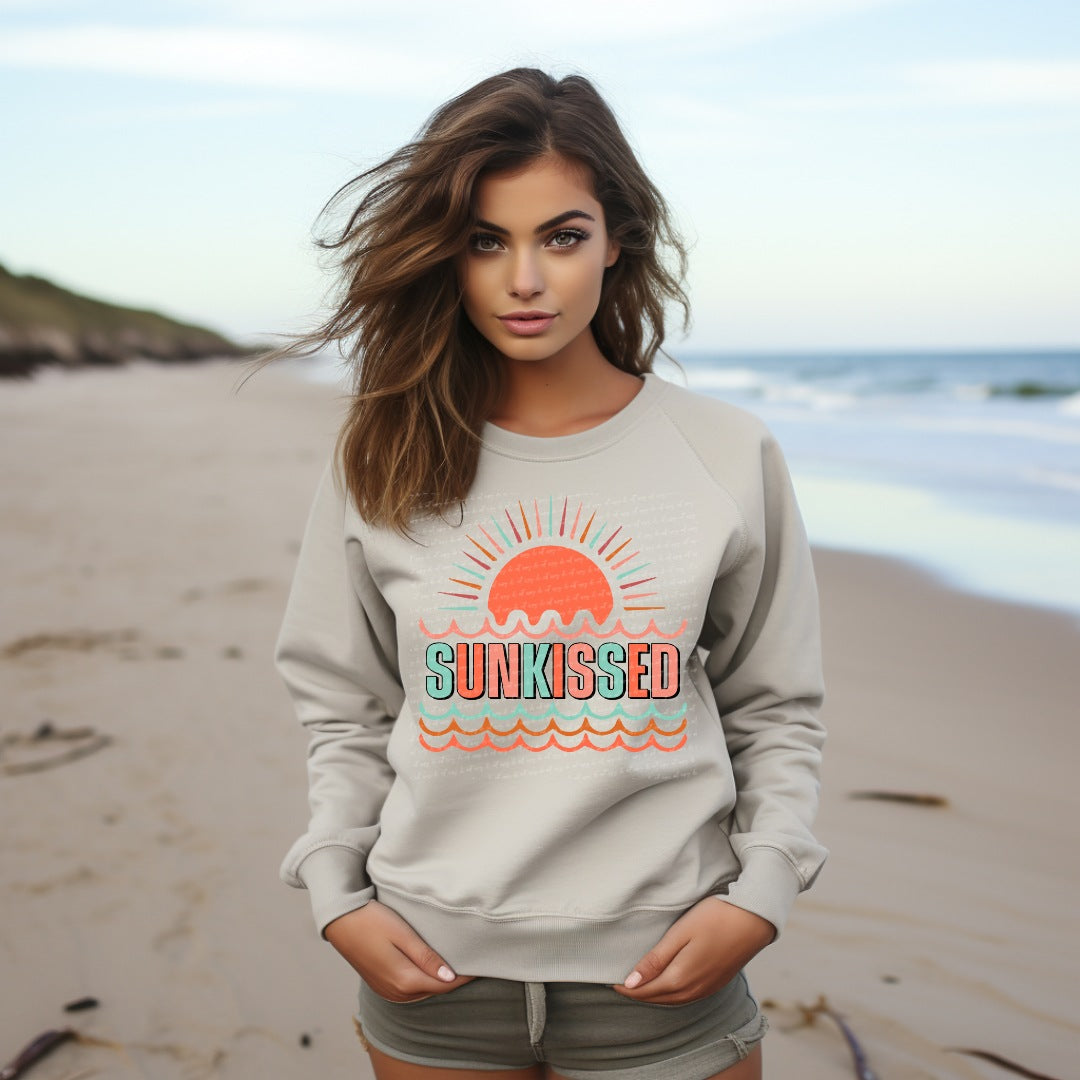 Sunkissed blue and peach colors 22724 DTF transfer
