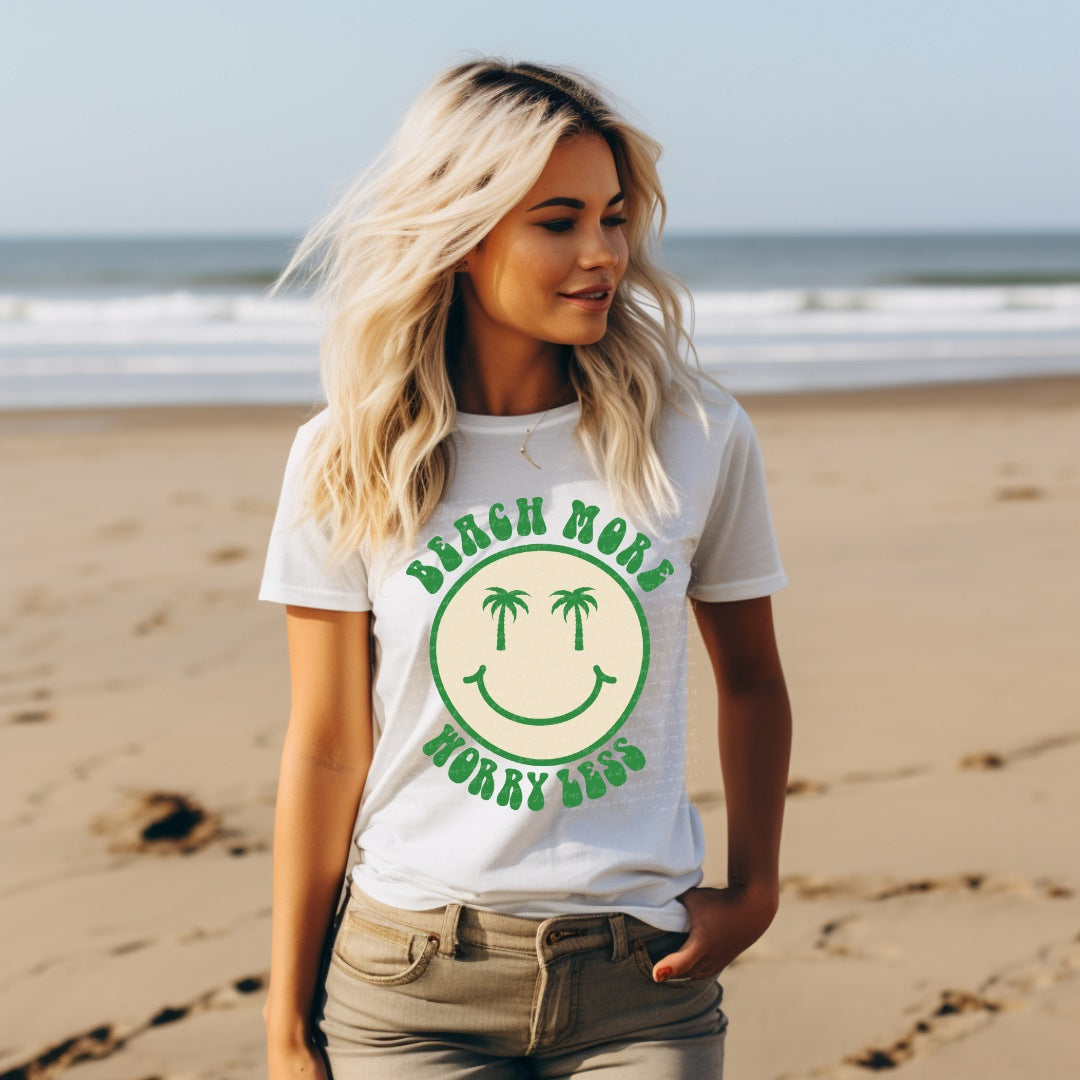 Beach more worry less 22713 DTF transfer