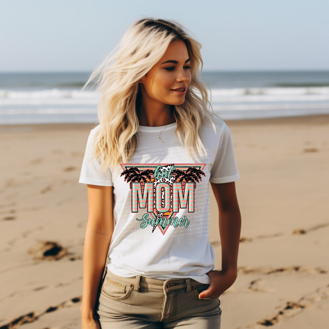 Hot mom summer palm trees 22741 DTF transfer