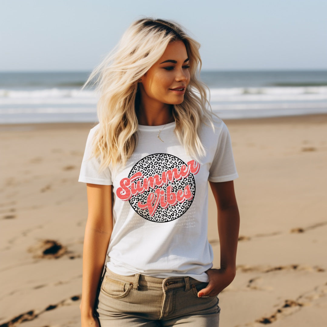 Summer vibes leopard circle 22739 DTF transfer