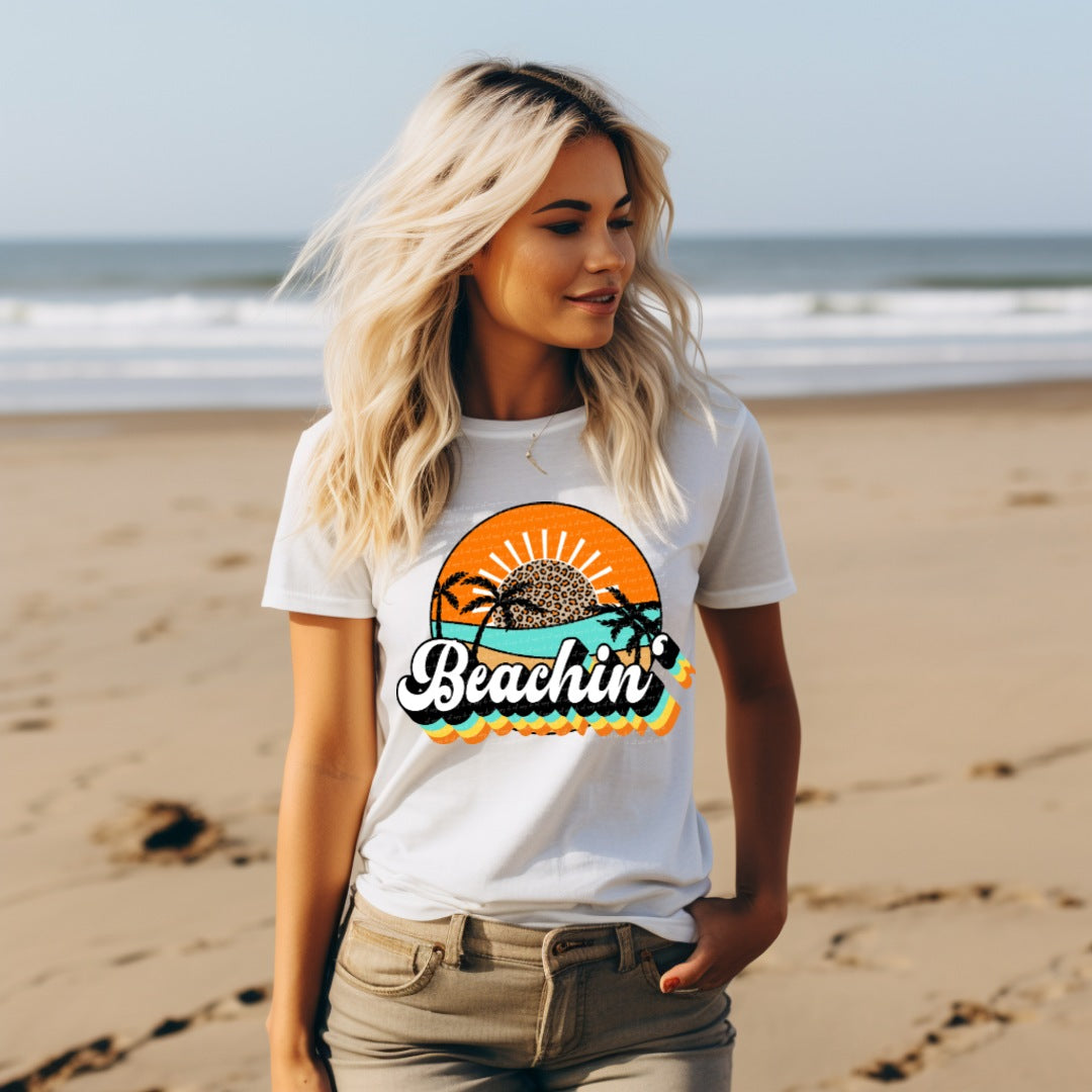 Beachin' with leopard sun 22738 DTF transfer