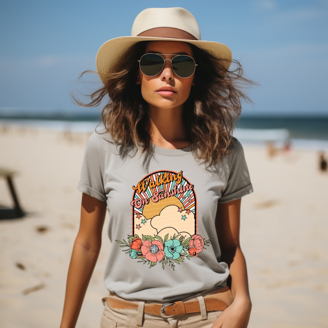 Walking on sunshine floral sun 22769 DTF transfer