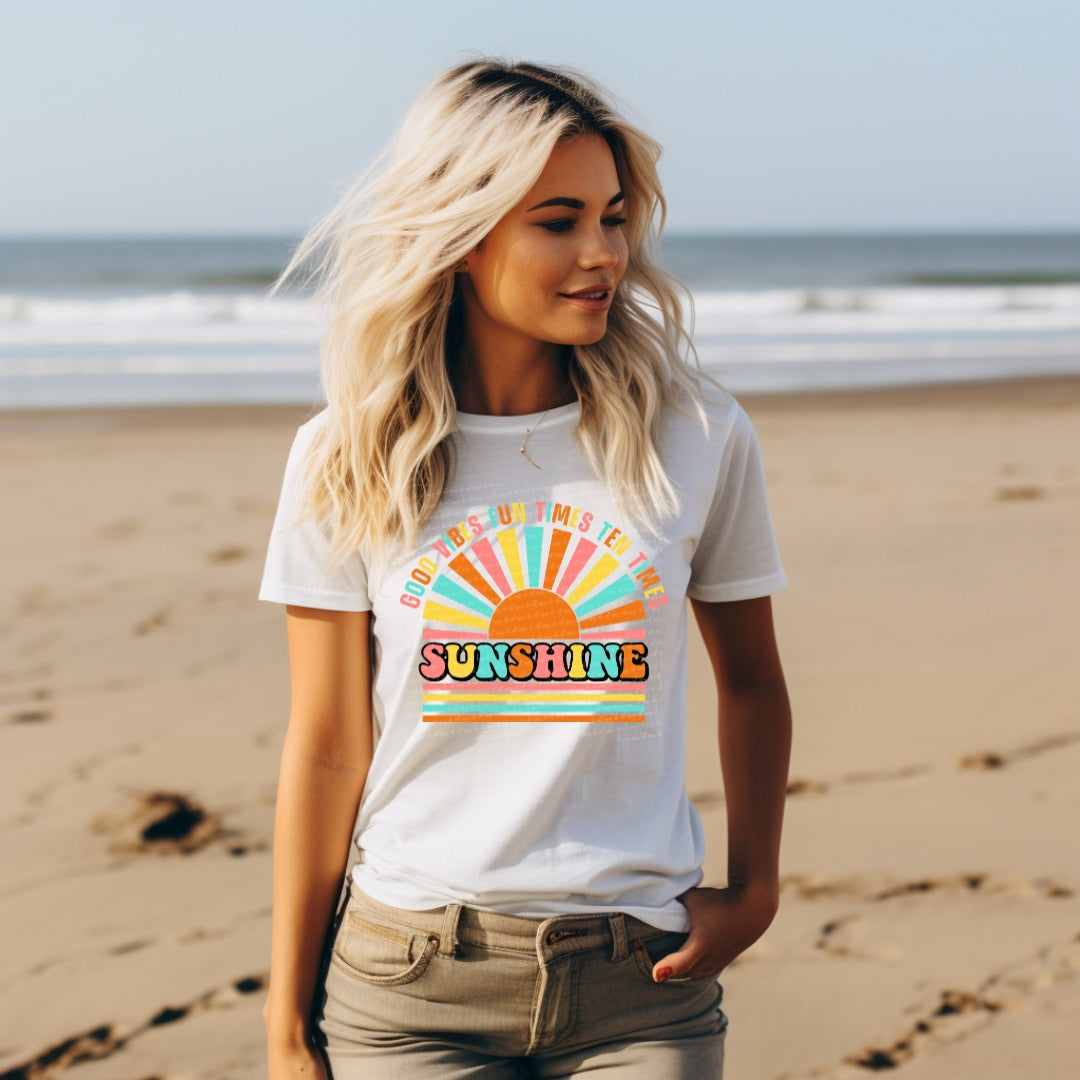 Good vibes fun time ten times sunshine 22767 DTF transfer