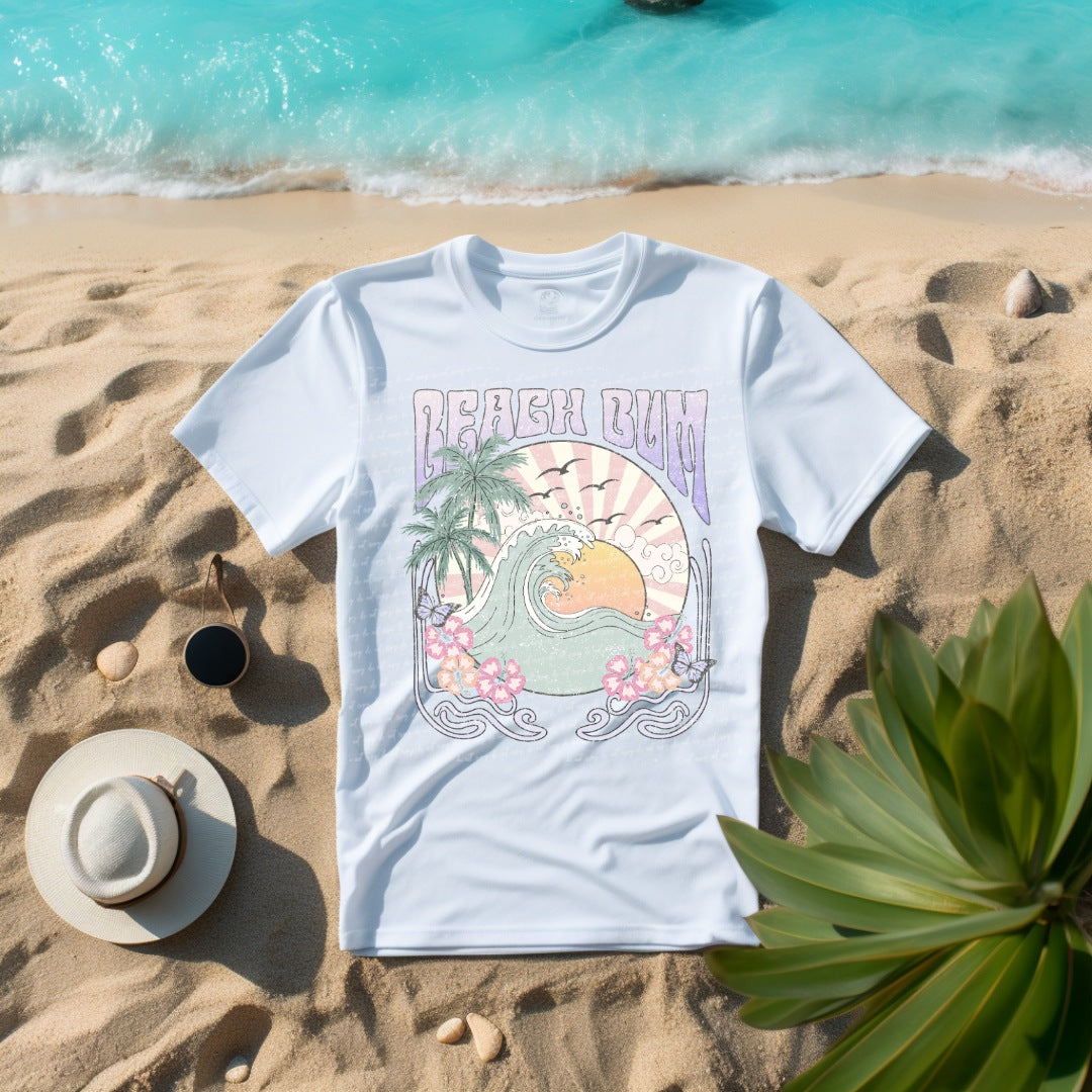 Beach bum retro scene GRUNGE 22753 DTF transfer