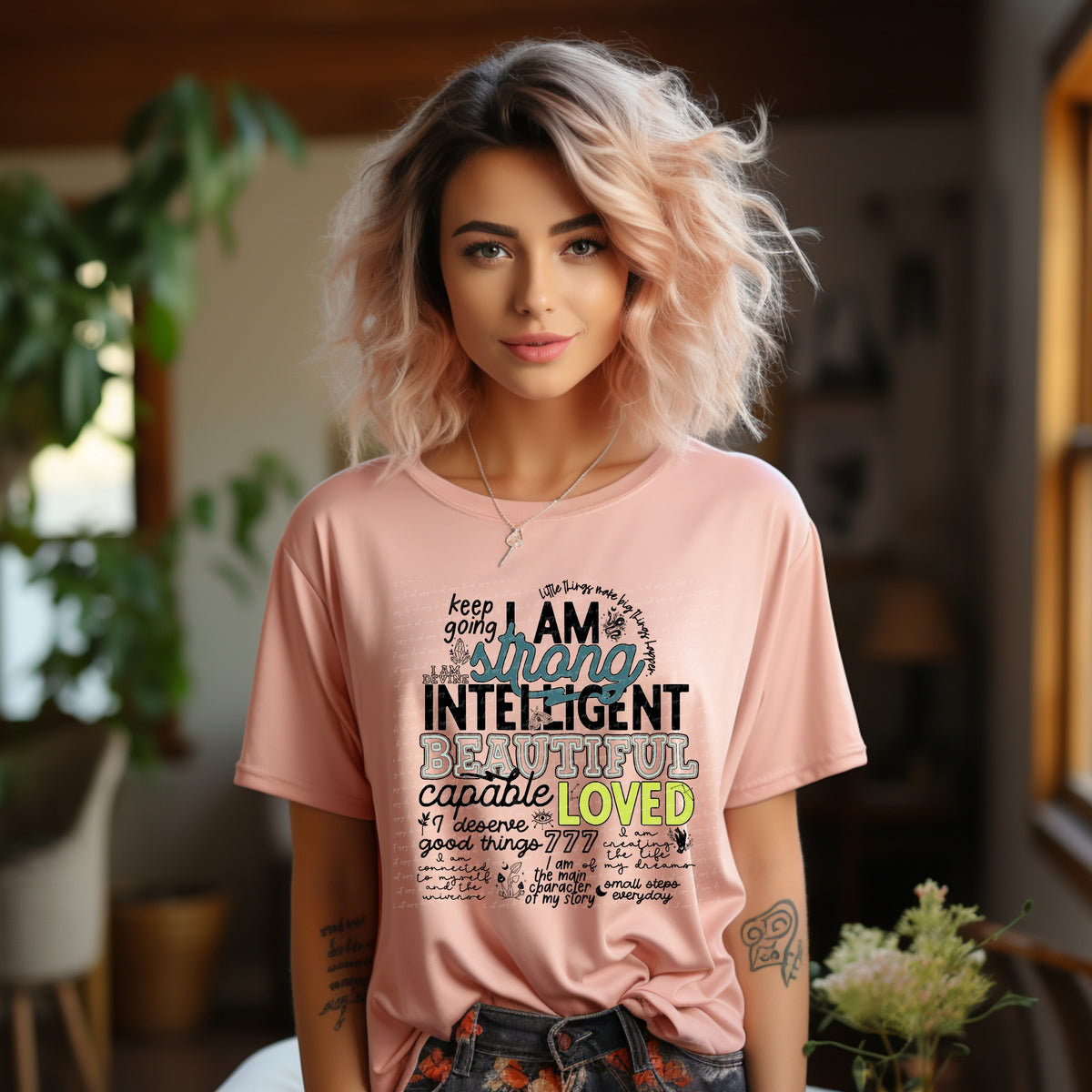 I am strong intelligent beautiful loved subway 22802 DTF transfer
