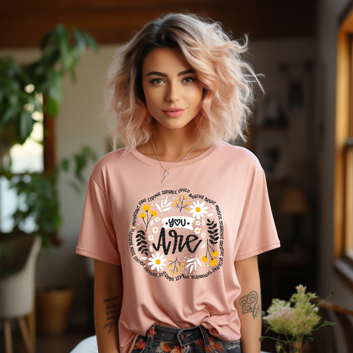 You are strong capable florals 22801 DTF transfer