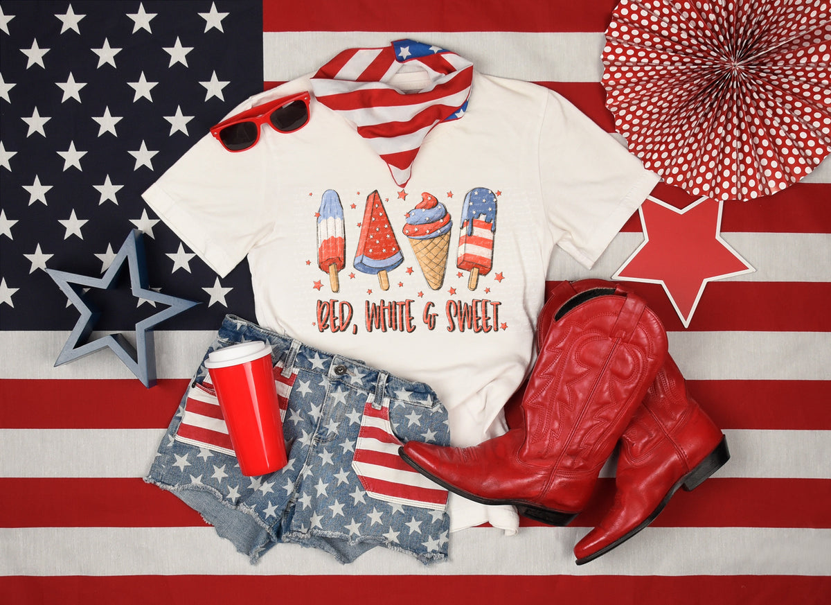 Red white and sweet  22828 DTF transfer