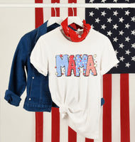 Mama patriotic (polka dot stars and stripes) 22850 DTF transfer