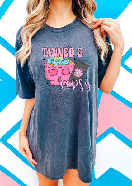 Tanned and tipsy skull 22870 DTF transfer