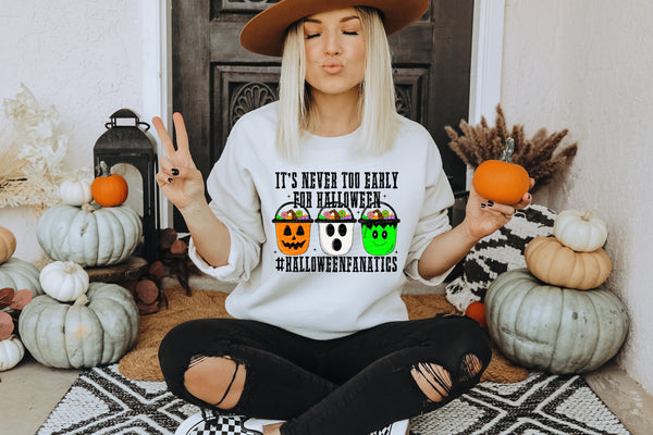 Its never too early for halloween buckets 22856 DTF transfer