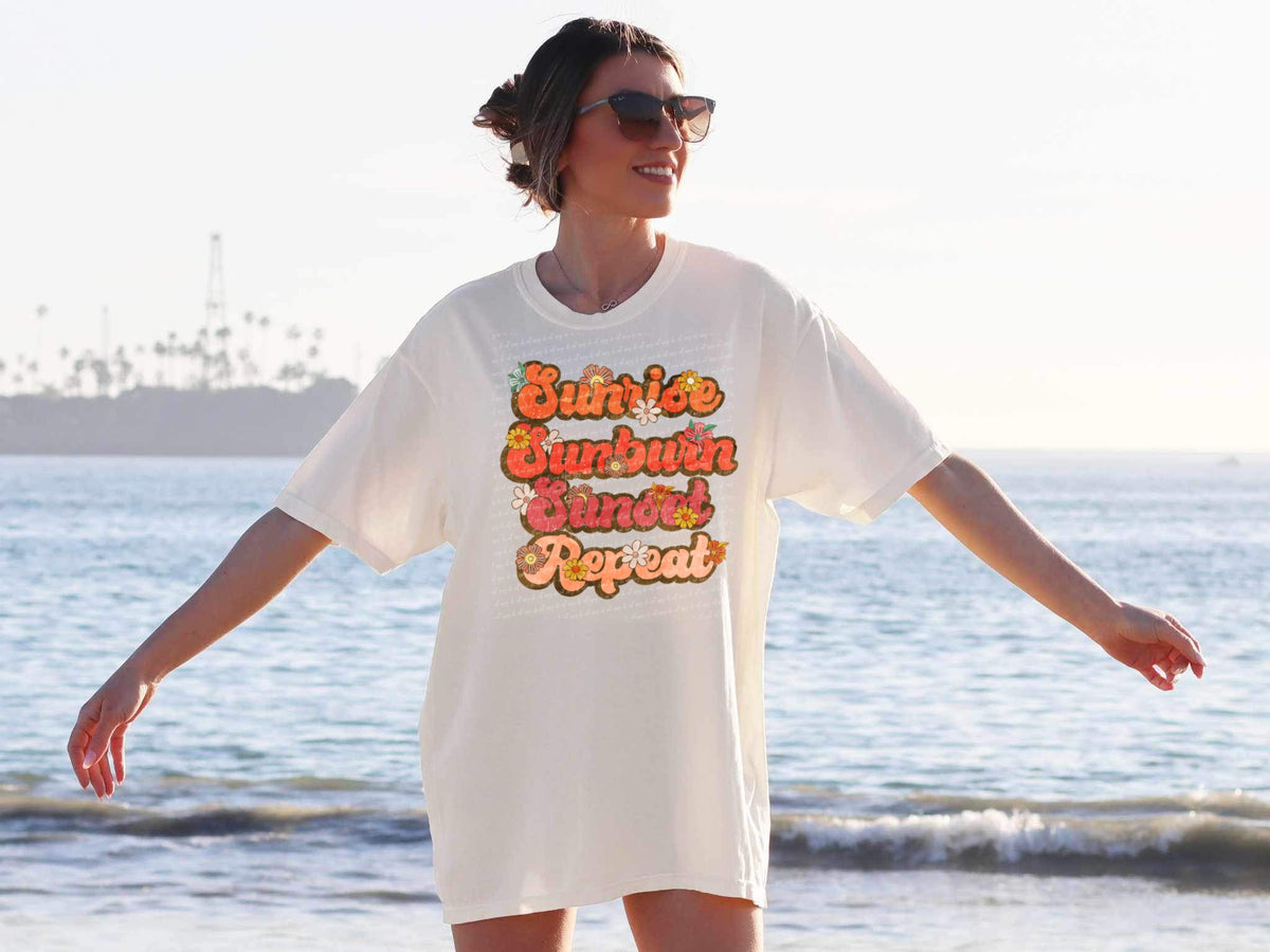 Sunrise sunburn sunrise repeat orange groovy 22893 DTF transfer